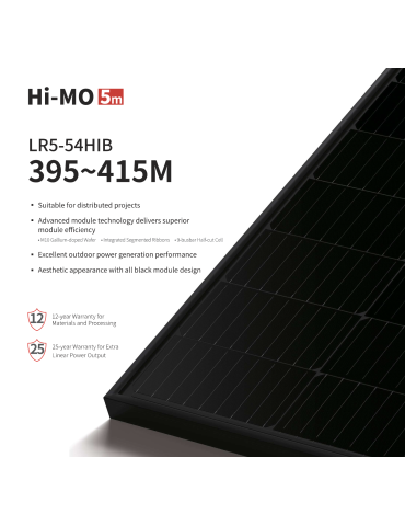 405W Longi Hi-MO LR5-54HIB-395~415M Panel Solar
