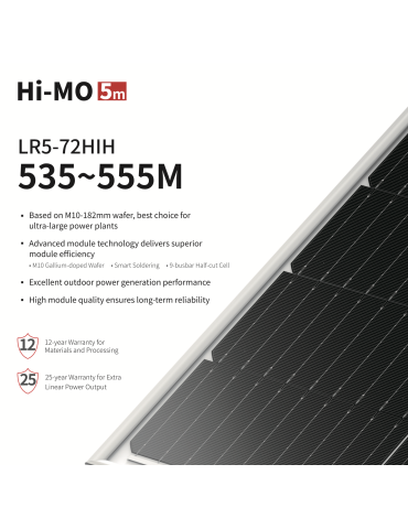 535W Longi Hi-Mo LR5-72HIH 535~555M Solpanel